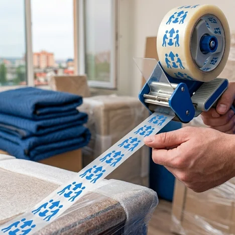 Bandă adezivă pentru mutări și logistică